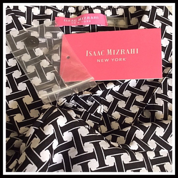 BLACK WHITE PRINT BUTTON DOWN LONG SLEEVES BUSINESS CASUAL SHIRT DRESS A3C - Picture 4 of 8